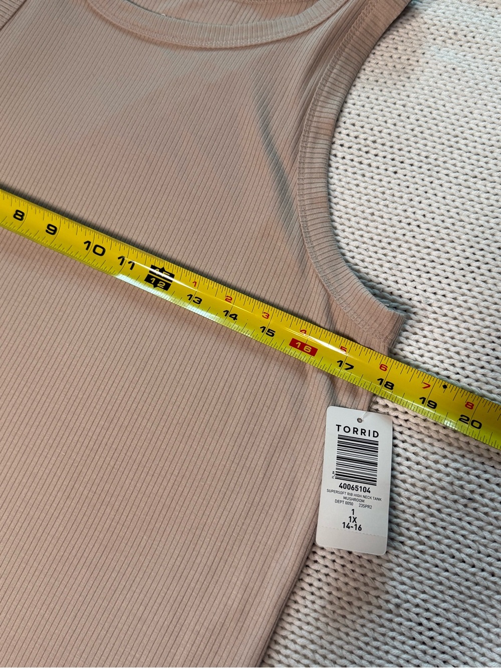 torrid Ribbed Tank Top - Taupe Beige - Picture 6 of 7